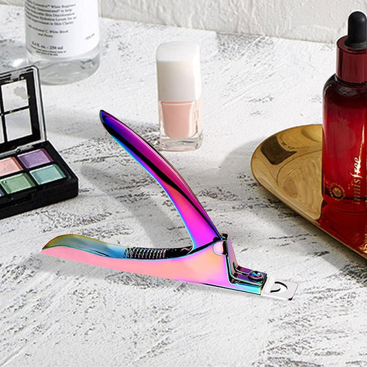 Professional Acrylic False Nail Clippers for Acrylic Nails Nail Tip Cutter Nail Manicure Tool (Rainbow)