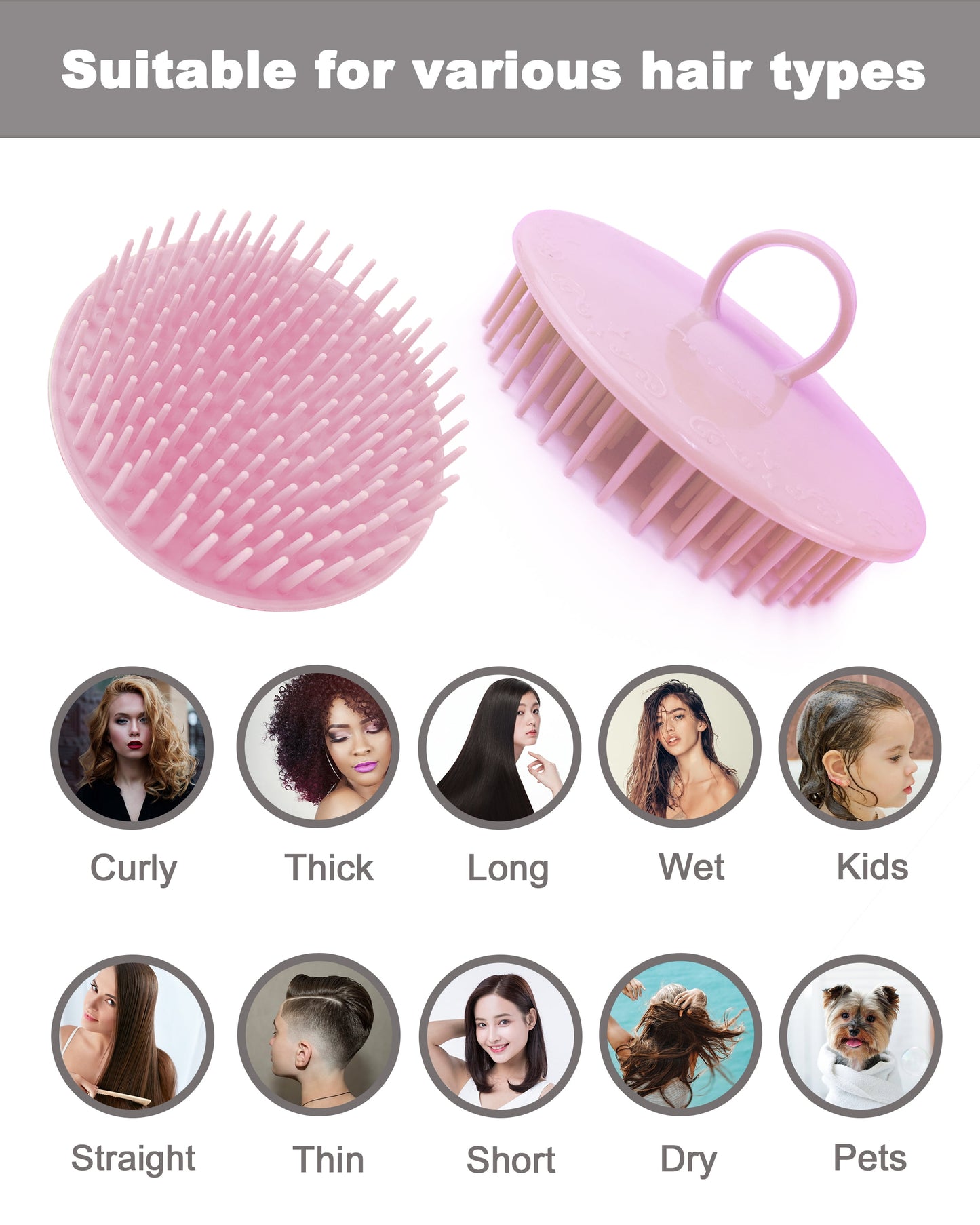Hair Scalp Massager Shampoo Brush, 6 Pcs Scalp Brush Shower, Soft Scalp Scrubber for Dandruff, Scalp Exfoliator for Adults, Children and Pets…