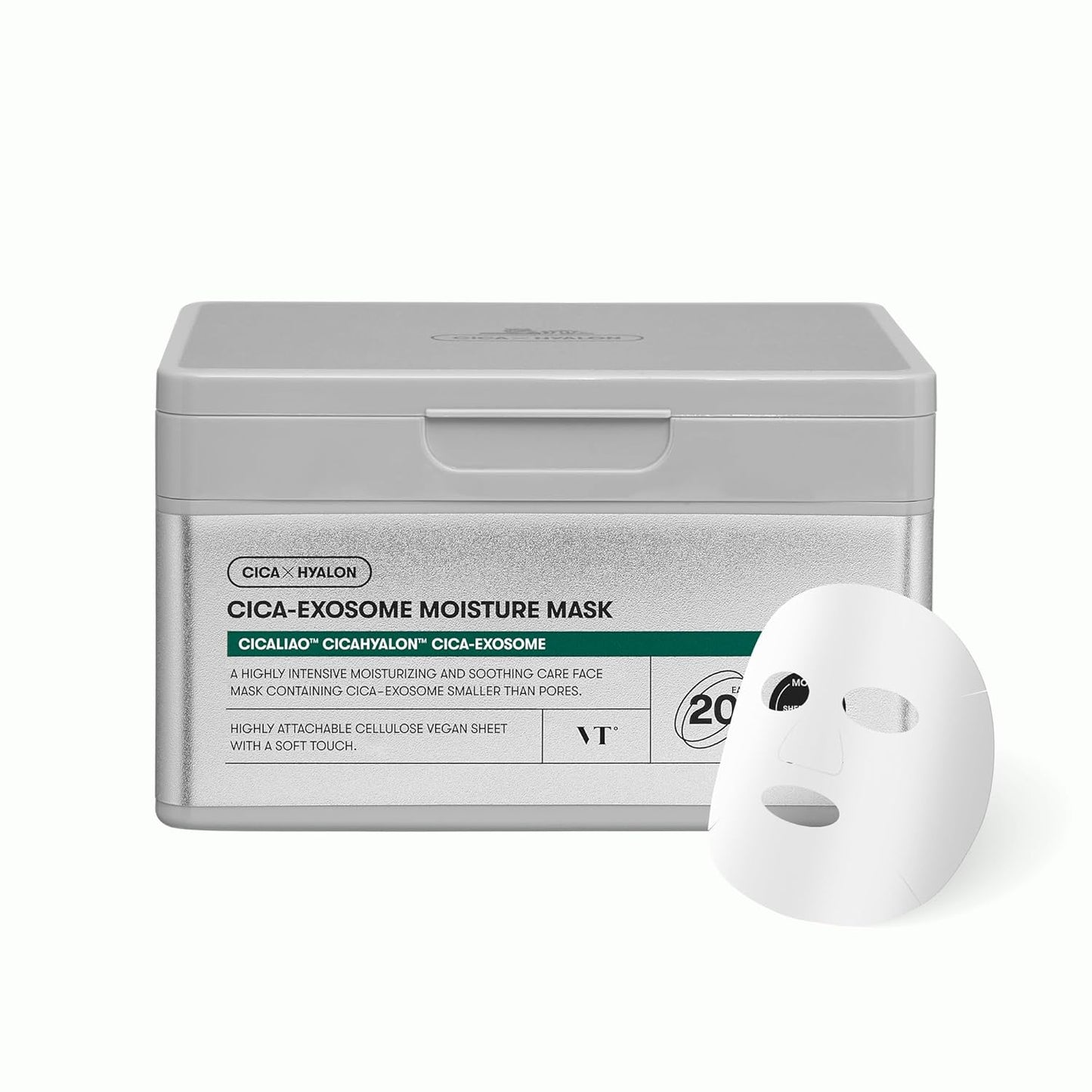 CICA Daily Soothing Mask 30 Sheets, Centella Asiatica & Hyaluronic Acid for Moisturizing & Hydrating, Instant Calm & Glow, Skin Softening Facial Mask, Korean Face Mask