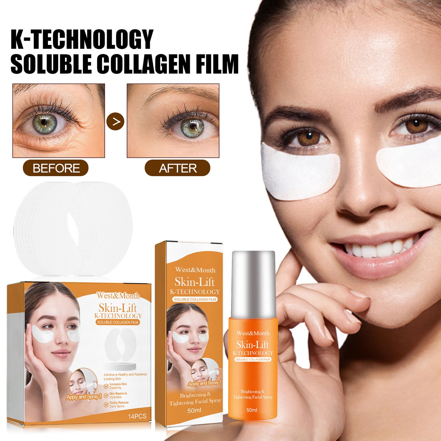Collagen Eye Mask Spray, Anti-Aging Recombination Anti-Wrinkle Hydrating Anti-Aging Spray