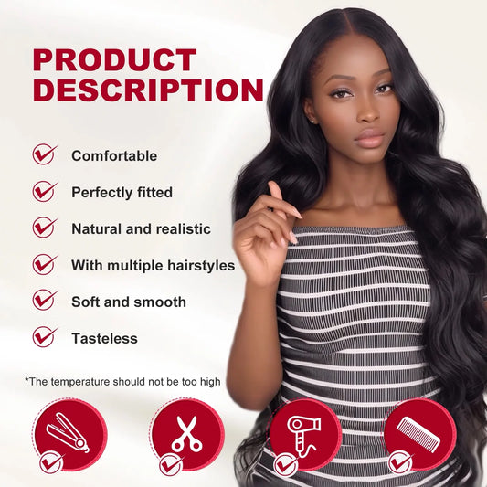 Body Wave Frontal Wig 13X4 Lace Front Wigs for Women Human Hair 180% Density Hair Natural