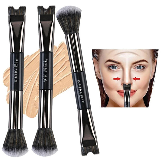 Nose Contour U-Shaped Makeup Brush For Sculpting And Defining Double Head Foundation Highlighter Brush Nose Shadow Brush