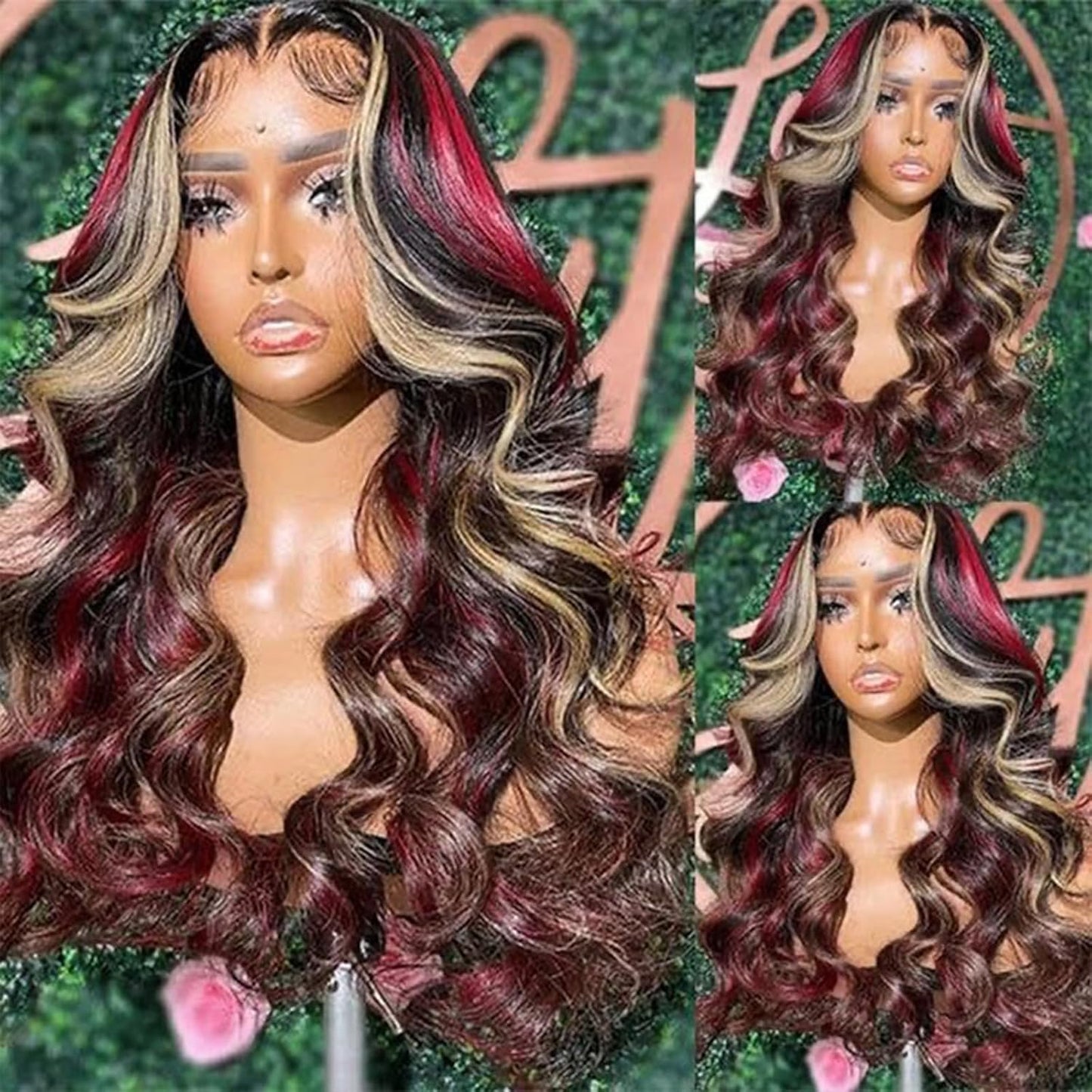 Purple Body Wave 13X4 Lace Frontal Wigs HD Lace Front Wigs Glueless Pre Plucked Bluish Violet Glueless Wigs 28 Inch Soft Hair Natural Hair Line Baby Hair Heat Resistant