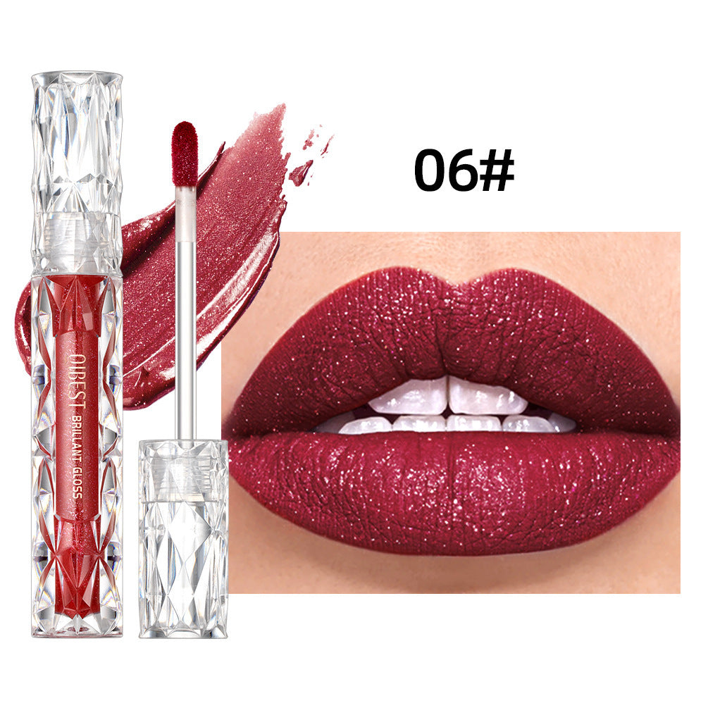 Diamond Liquid Metallic No Stain On Cup Lip Lacquer