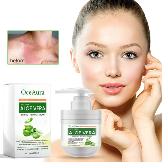 Aloe Vera Soothe Recover Cream, Repair Dull And Moisturizing Skin Lightweight Non-Greasy Beauty Cream