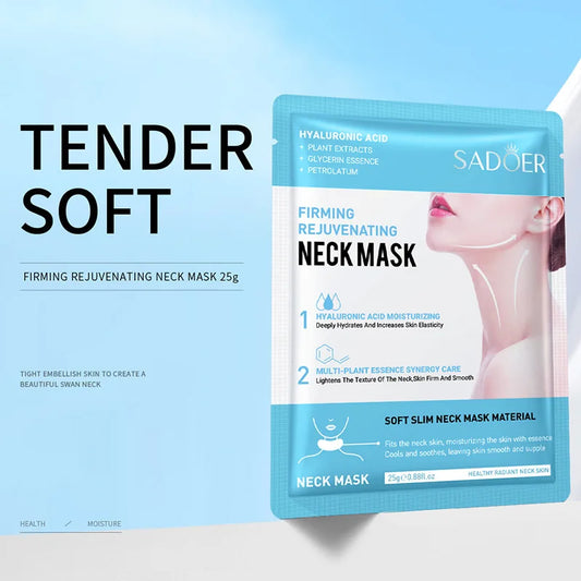 SADOER Hyaluronic Acid Neck Masks | 10PCS Collagen Firming & Moisturizing Sheet Masks for Neck Care