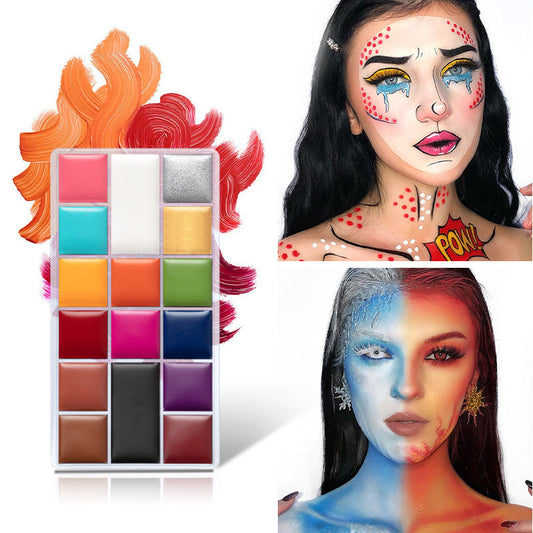 16 Colors Oil Painting Halloween Stage Makeup Watercolor
