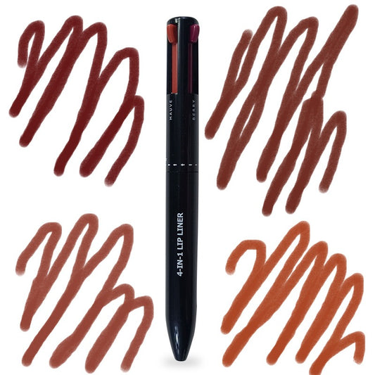 4-in-1 Makeup Pen | Multi-Color Lip Liner & Lipstick Combo in One Twist Pen