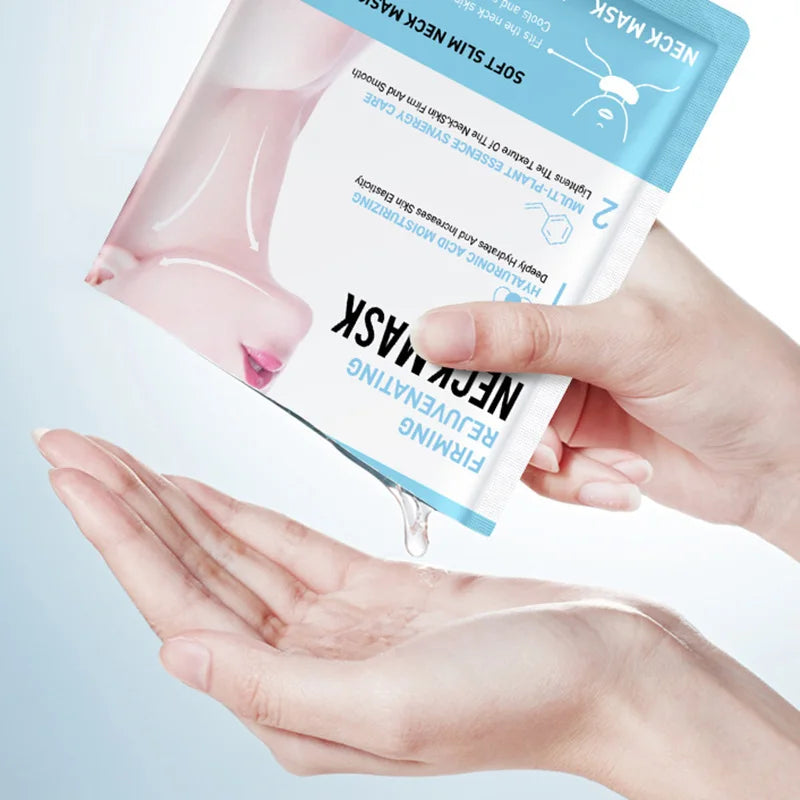 SADOER Hyaluronic Acid Neck Masks | 10PCS Collagen Firming & Moisturizing Sheet Masks for Neck Care