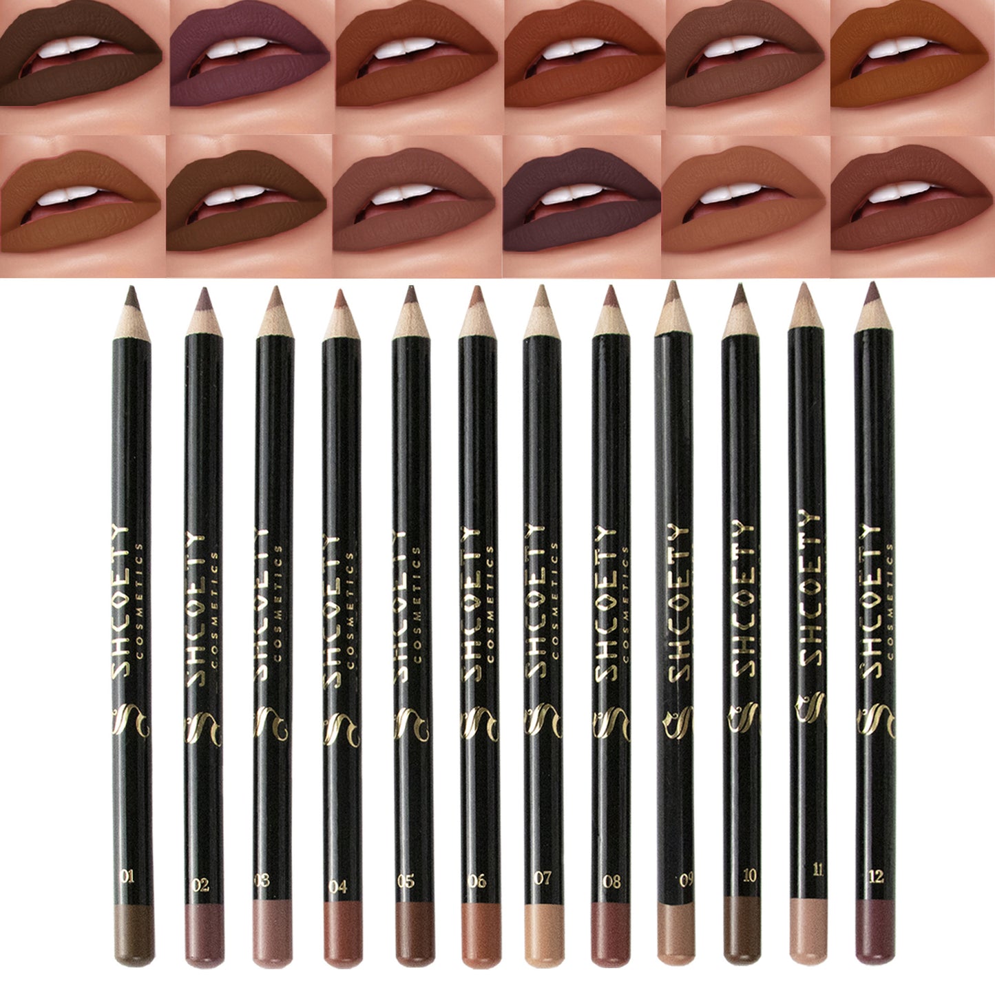 12 Colors Matte Lip Liner Suit Nude