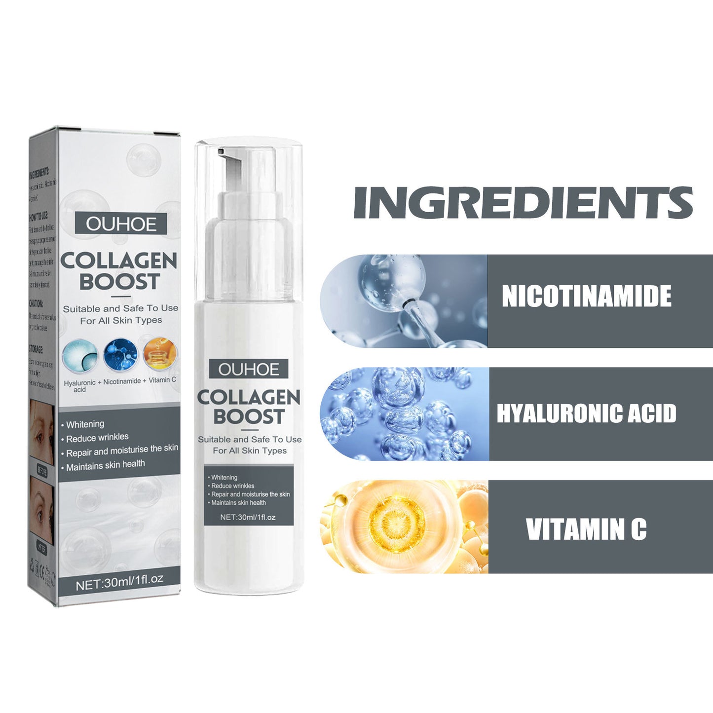 Collagen Anti-Aging Serum, Fade Fine Lines And Dark Spots Hydrating Anti-Wrinkle Repair Essence