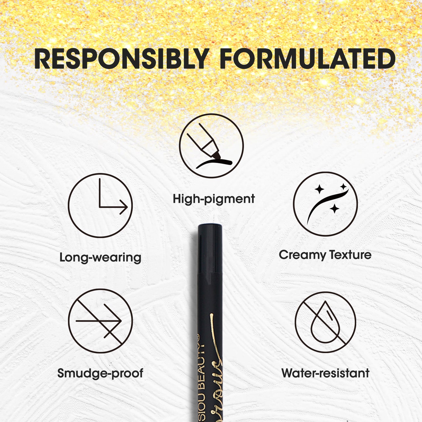Eyeliner Smooth Texture Color Uniformity Easy To Color Long Lasting Waterproof