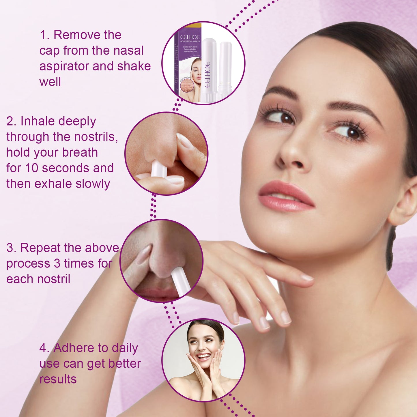 Nasal Inhaler Relieves Nasal Irritation, Cleanses Nose, Moisturizes And Firms Skin