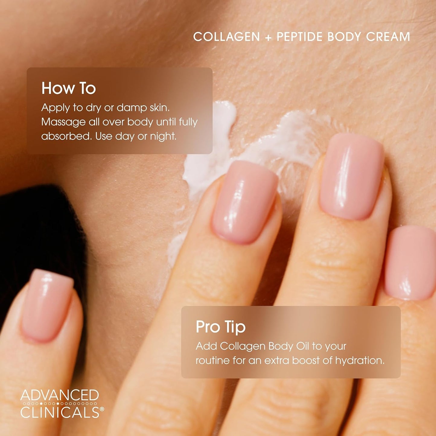 Collagen Peptides Body Lotion & Face Moisturizer | Peptide Infused Collagen Lotion for Women & Men Helps Improve Look of Crepey Skin, Wrinkles, & Uneven Dry Skin Texture, 16 Ounce