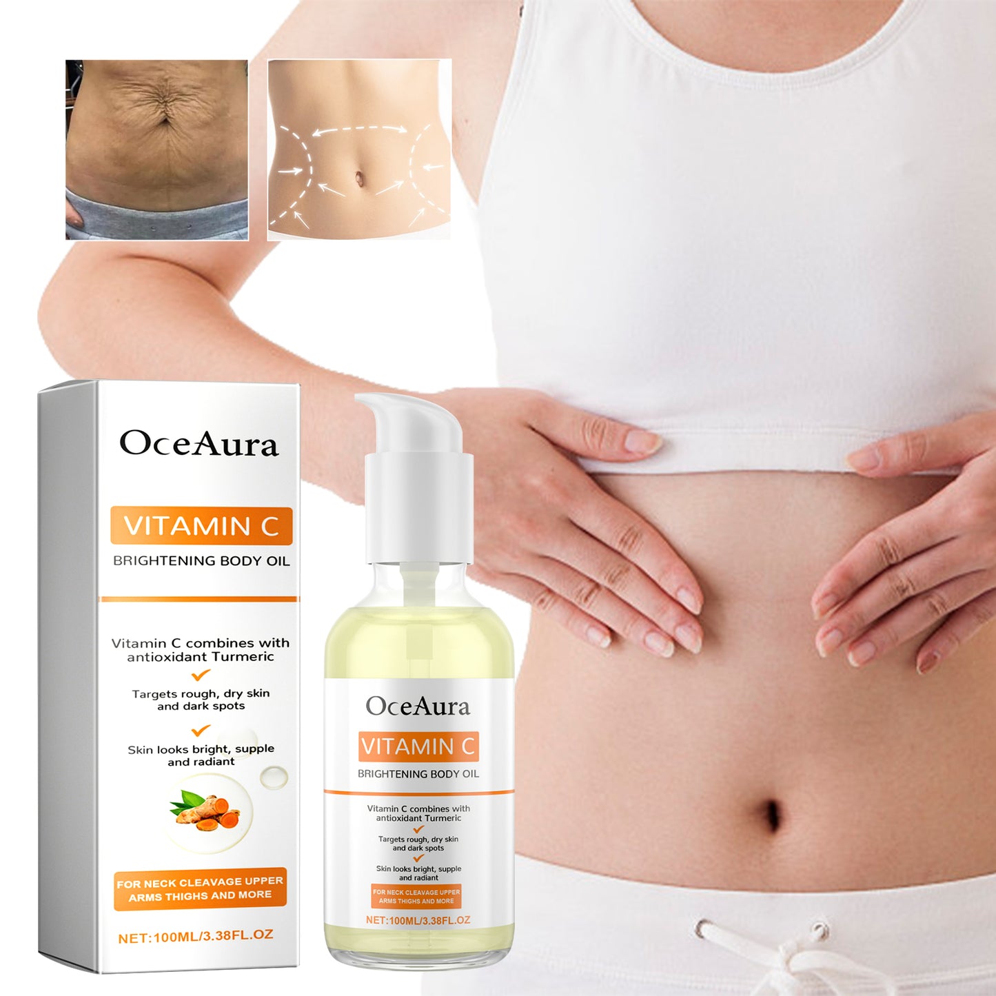 Vitamin C Brightening Body Oil, Hydrating Repair Chicken Skin Brightening Body Care Oil