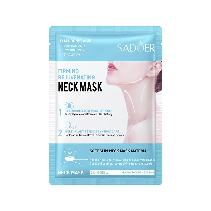SADOER Hyaluronic Acid Neck Masks | 10PCS Collagen Firming & Moisturizing Sheet Masks for Neck Care