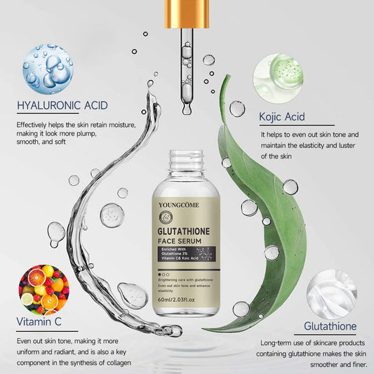 Glutathione Serum for Face for Brightening Skin,Dark Spot Corrector Sensitive Skin Cell Regenerating Lifting Skincare 40ml/60ml