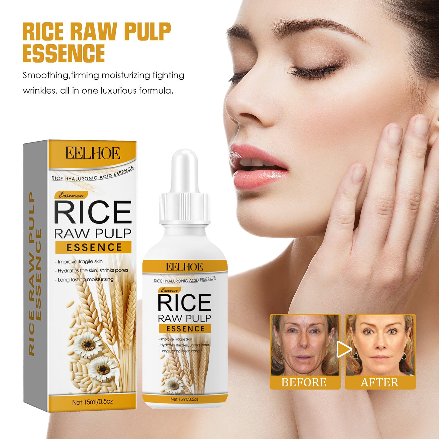 Rice Hyaluronic Acid Essence Moisturizing, Hydrating, Brightening And Improving Dark Complexion Facial Essence