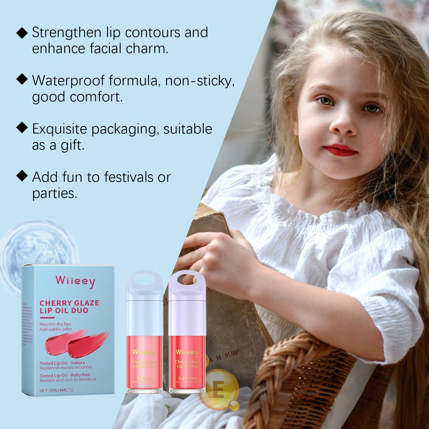 Children's Moisturizing Color Lip Glaze Set Gentle Color Moisturizing, Nourishing And Brightening Lip Color Children's Lip Glaze