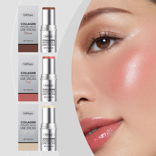Collagen Makeup Stick Moisturizes Natural Multicolor Blush Stick