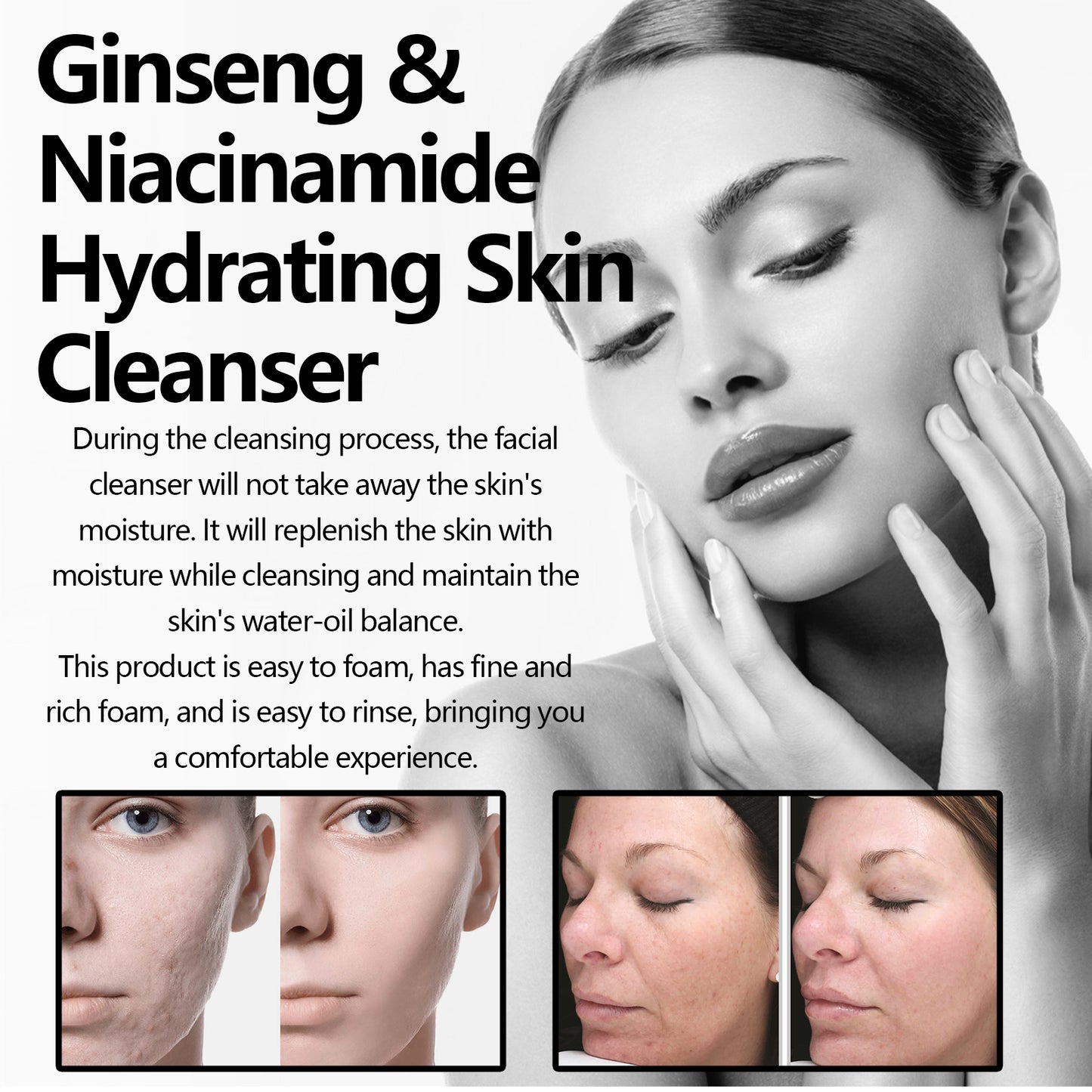 Ginseng Cleanser Gently Cleanses Face, Removes Impurities, And Foams With Delicate, Rich Moisture For Easy Rinsing