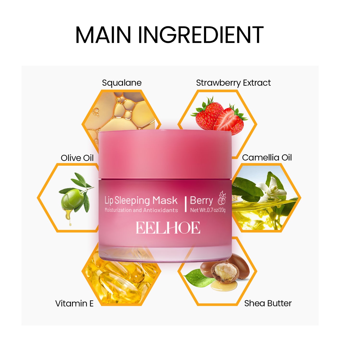 Lip Sleeping Mask, Moisturizing Gently Exfoliating Dead Skin Plump Smooth Lip Mask