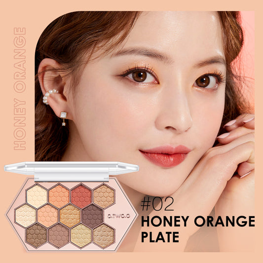 Honeycomb Hexagonal Star Diamond Eyeshadow Palette Taro Powder Honey Earth Eyeshadow Natural Highlight 12 Colors