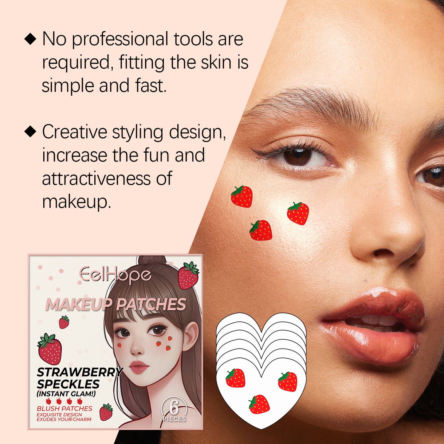 Strawberry Makeup Patch Pie Eye Makeup Patch Face Embellishment Patch Face Embellishment Strawberry Sticker