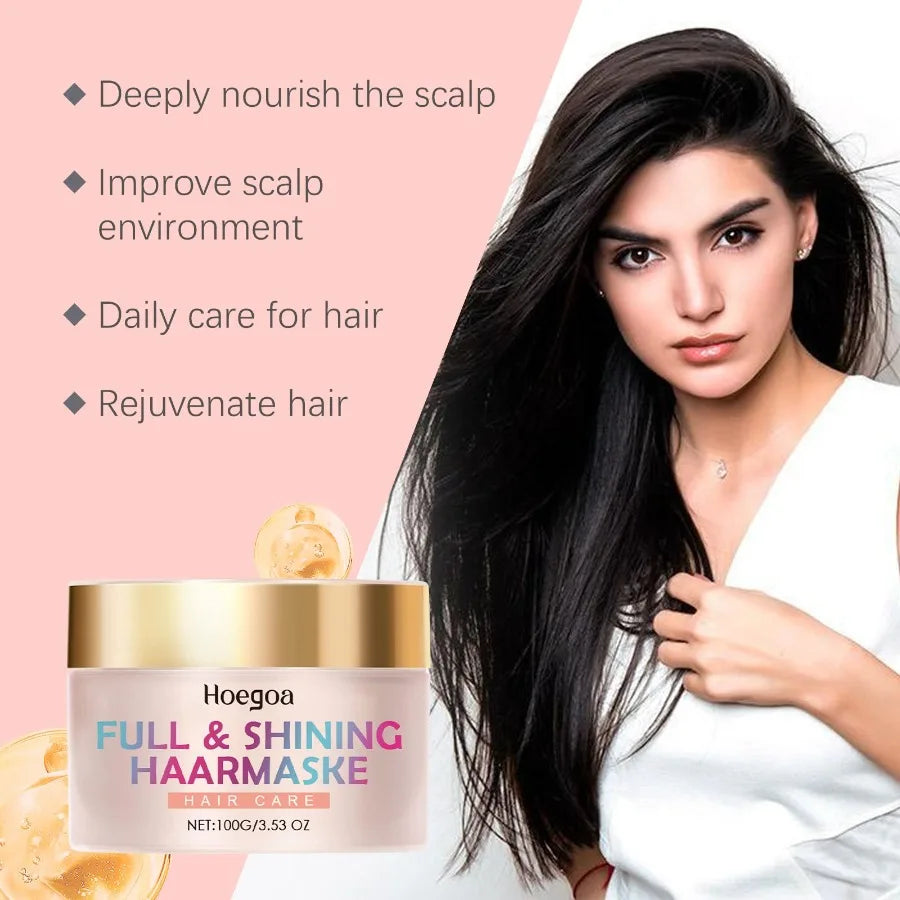 Hoegoa Volumizing And Brightening Hair Mask Nourishing And Hydrating Repair Hydrating Fluffy And Soft Hair Care And Smoothing H