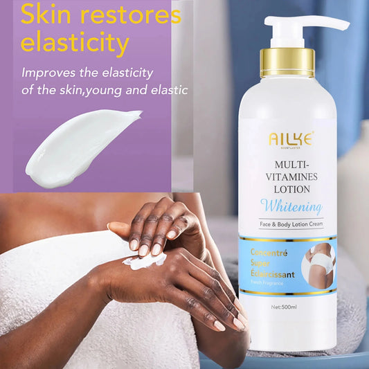 AILKE Multi Vitamin Brightening Body Lotion, Clean Skin, Increase Skin Radiance, Smooth, Even Skin Tone, Moisturizer Cream