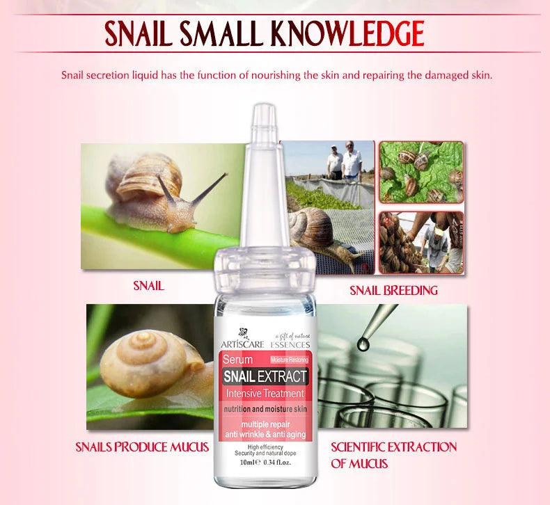 ARTISCARE Snail Essence 3pcs for Moisturizing and Nourishing Face Serum Skin Care Cream