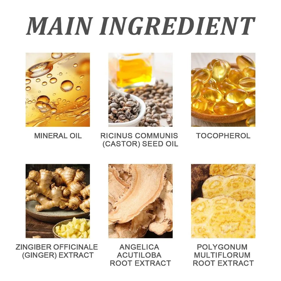 Hoegoa Old Ginger Hair Care Essence Oil Moisturize Hair Roots Repair Frizzy Knot Supple Strong Thick Hair