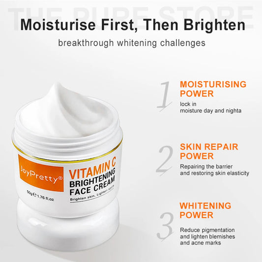 JoyPretty Vitamin C Face Cream Whitening Dark Spots Remover Niacinamide Moisturizing Facial Cream Skin Care Product