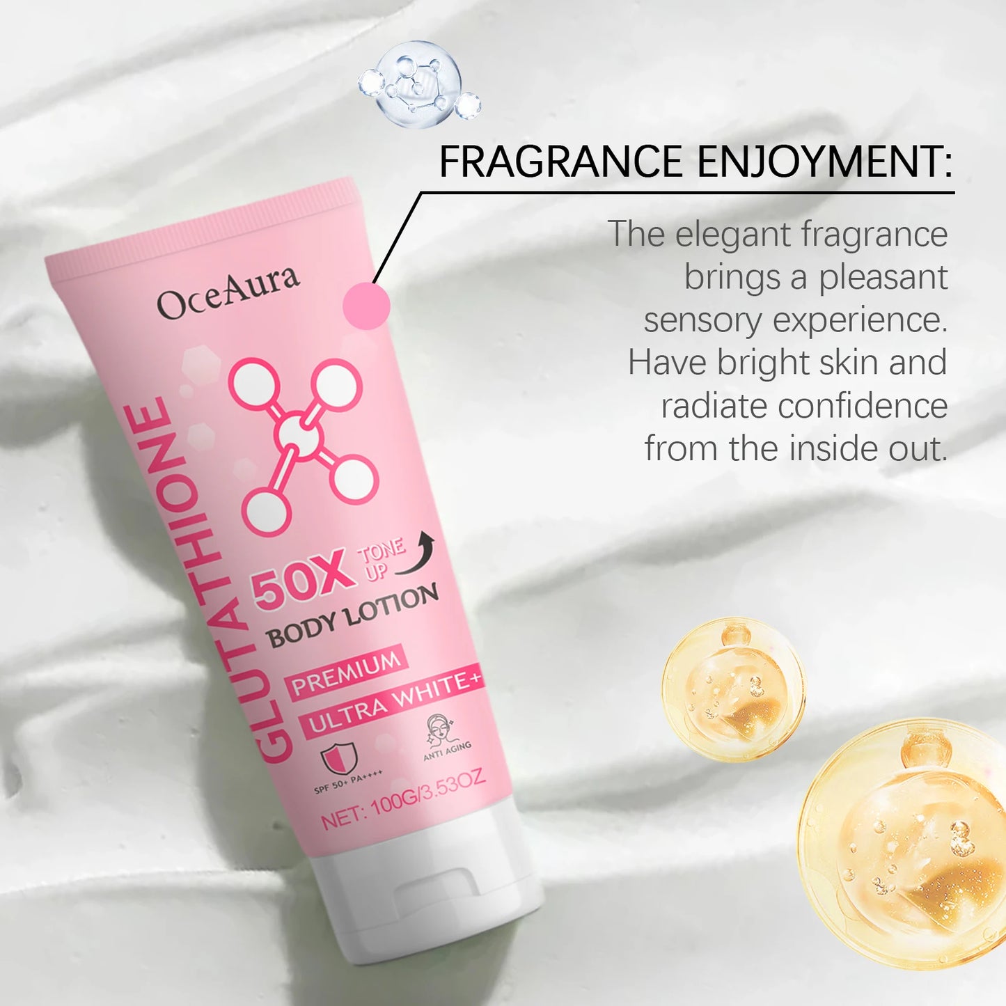 Glutathione Body Lotion Brightening Hydrating Revitalize Even Skin Tone Improve Skin Dry Rough Dullness Moisturizing Body Lotion