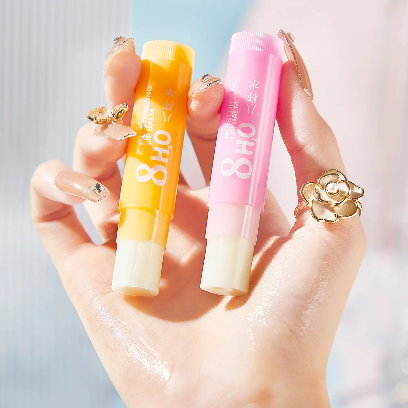 6pcs Fruit Lip Balm Set – Moisturizing & Brightening Lip Care Kit (Orange, Grape, Aloe, Strawberry)