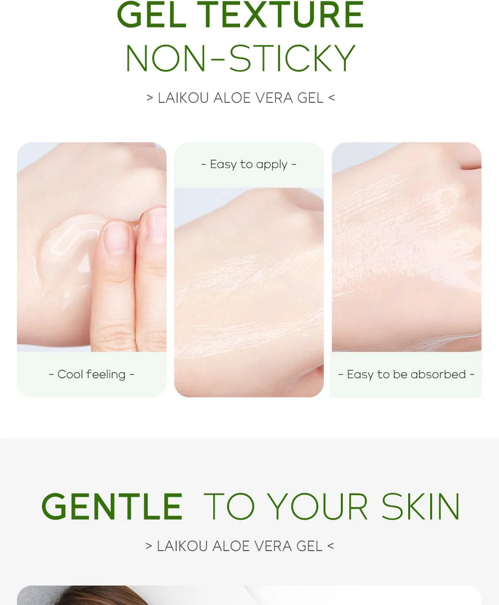 LAIKOU Aloe Vera Gel Face Cream Hyaluronic Acid Moisturizing Refreshing and Non-sticky Cream Skin Care