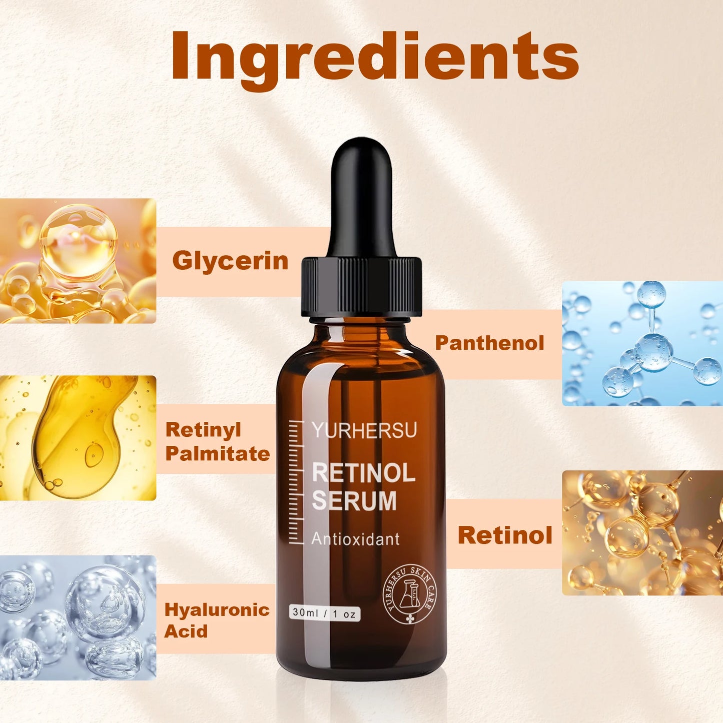 Retinol serum can penetrate deep into the skin, nourishing the skin while promoting skin cell metabolism, brightening the comple