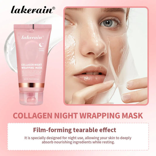Collagen Peel-off Mask Moisturizing Deep Cleansing Anti Wrinkle Face Skin Care Masks Hydrating Overnight Collagen Mask Cream.