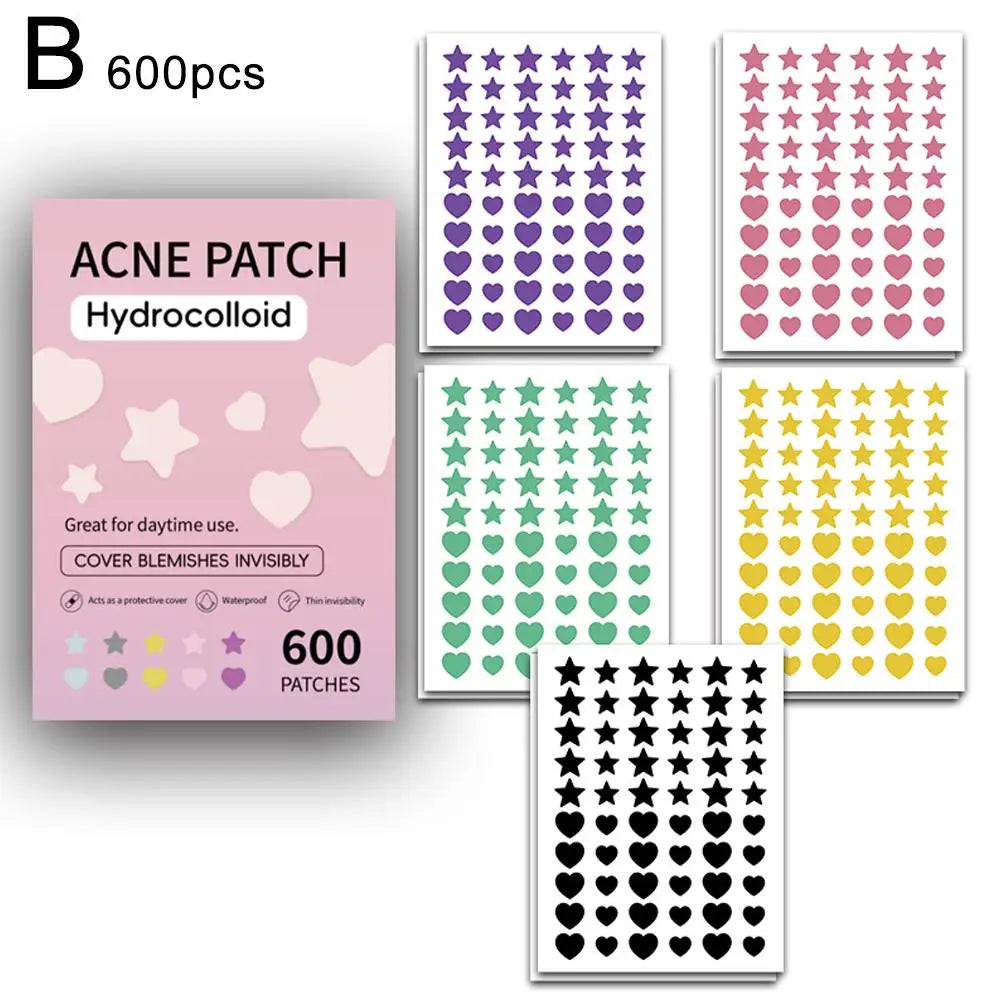 Acne Dot Patches Anti-allergy Sticker Star/Heart Shaped Acne Cover Patch Invisible Healing Acne Treatment Pimple Remover
