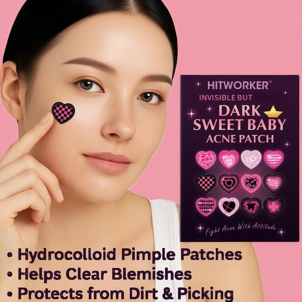 Sweet Colorful Heart Shaped Acne Patch Covers Acne Flaws Gentle And Non-irritating Sticker Ultra-thin Breathable Pimple Patches