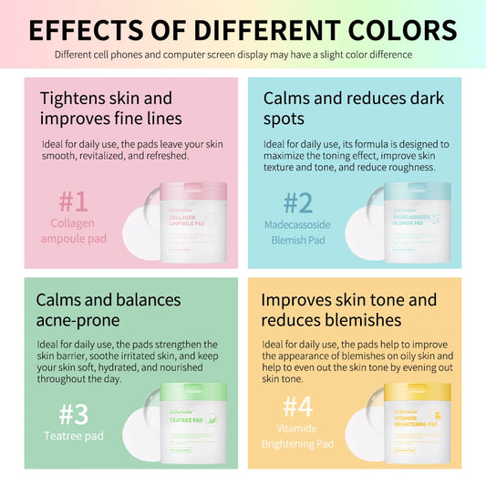 80 Sheets/ 100ml Toner Cotton Pads For All Skin Types, Tighten Skin Improve Fine Lines, Calm Balance Acne And Sensitive Skin