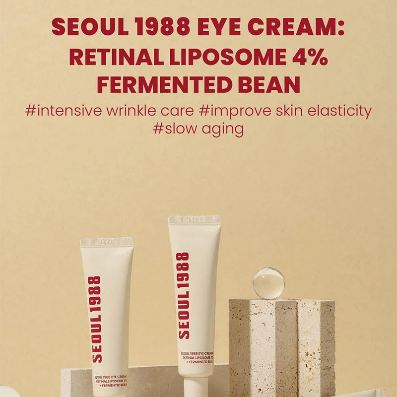 Korean Skin Care Seoul 1988 Vitamin C Wrinkle Care 4% Retinol Ginseng Serum Firm Fine Lines Eye Cream Moisturizing Brighten Set