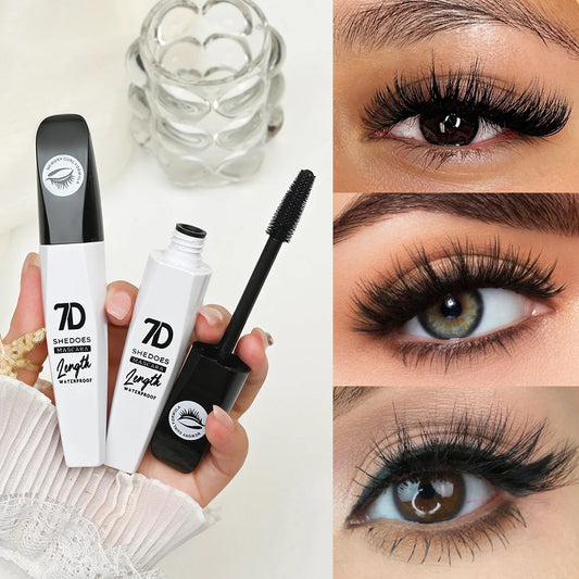 7D mascara waterproof and easy to remove makeup, no smudging and no makeup removal, slender and curled thick mascara