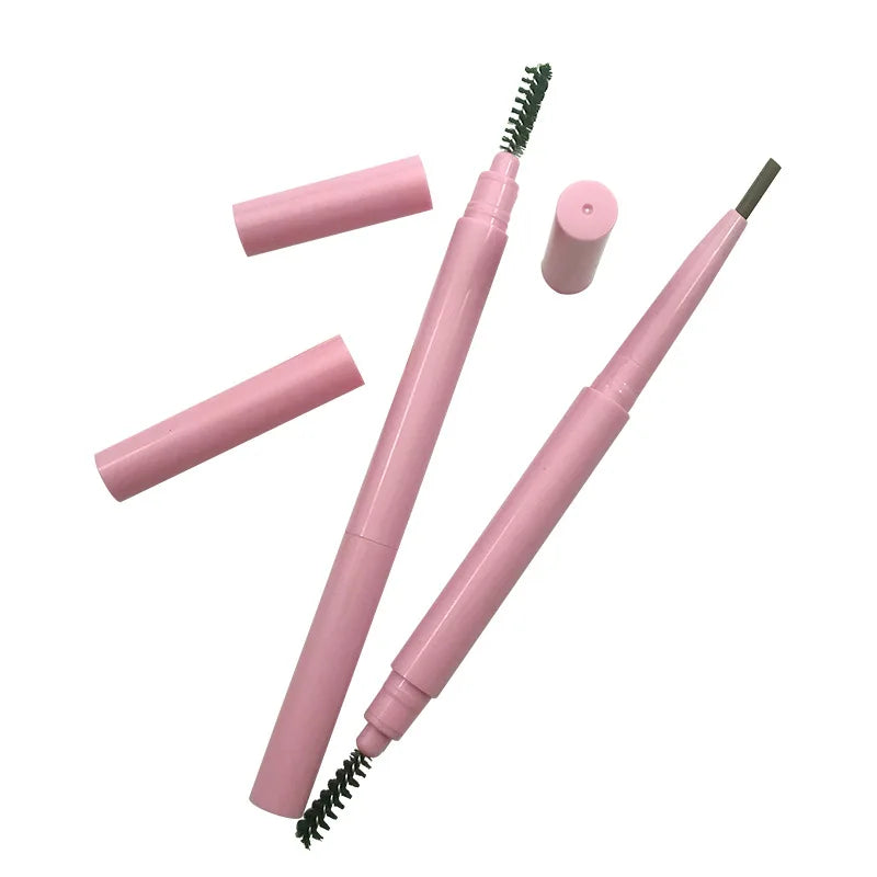 Eyebrow Pencil Waterproof Natural Long Lasting Smooth Blendable High Pigment Brow Pencil Eye Makeup Pink Box Custom Logo 10pcs