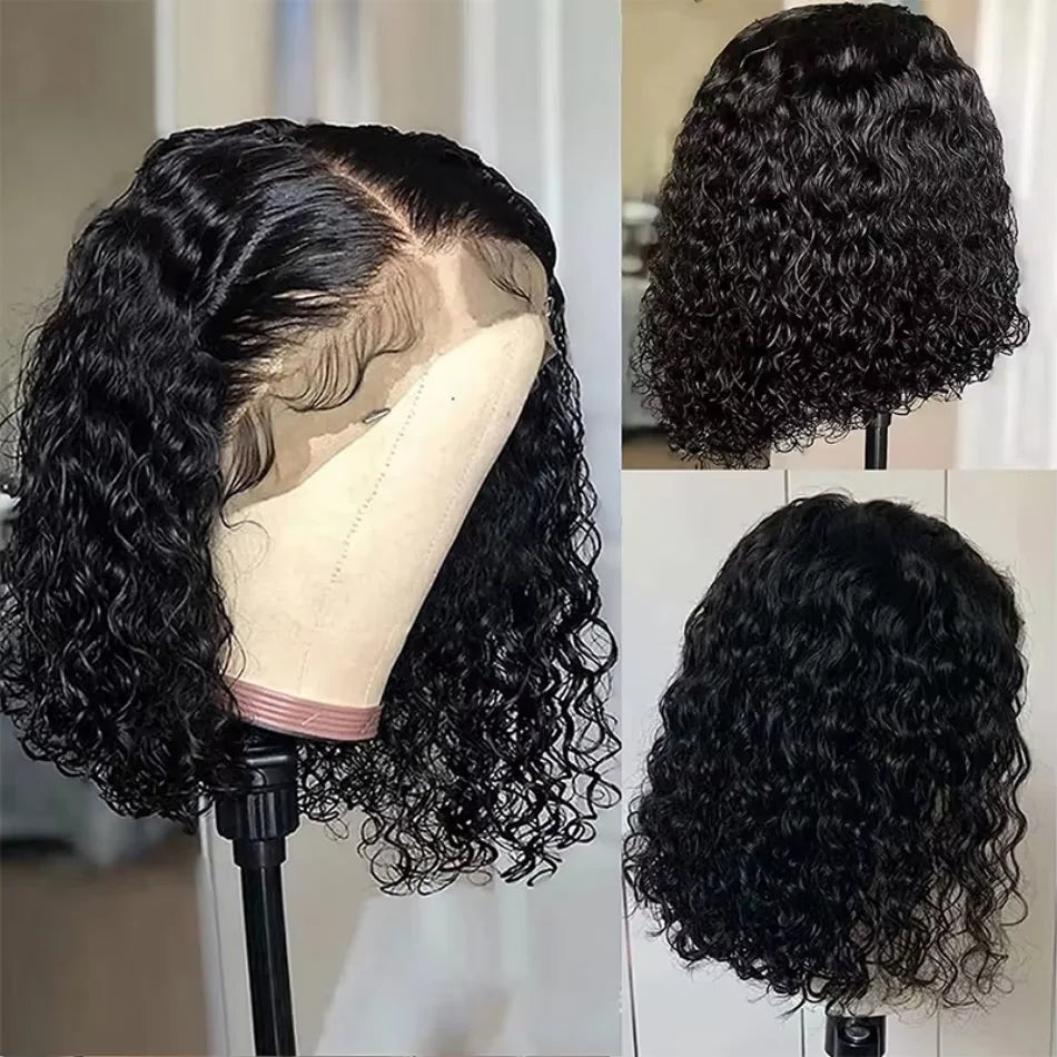 13x4 Curly Bob Lace Front Wig | Short Glueless HD Lace Human Hair Wig – Water Deep Wave for Women
