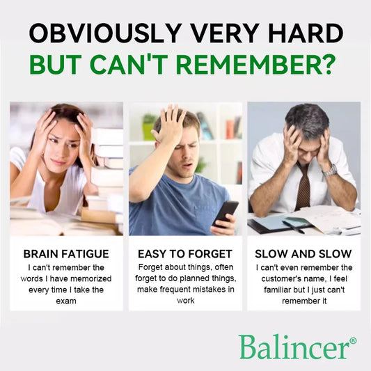 Balincer Memory and Concentration Supplement 1000mg - For Clear Thinking, Cognition - With Ginkgo Biloba Extract Capsules