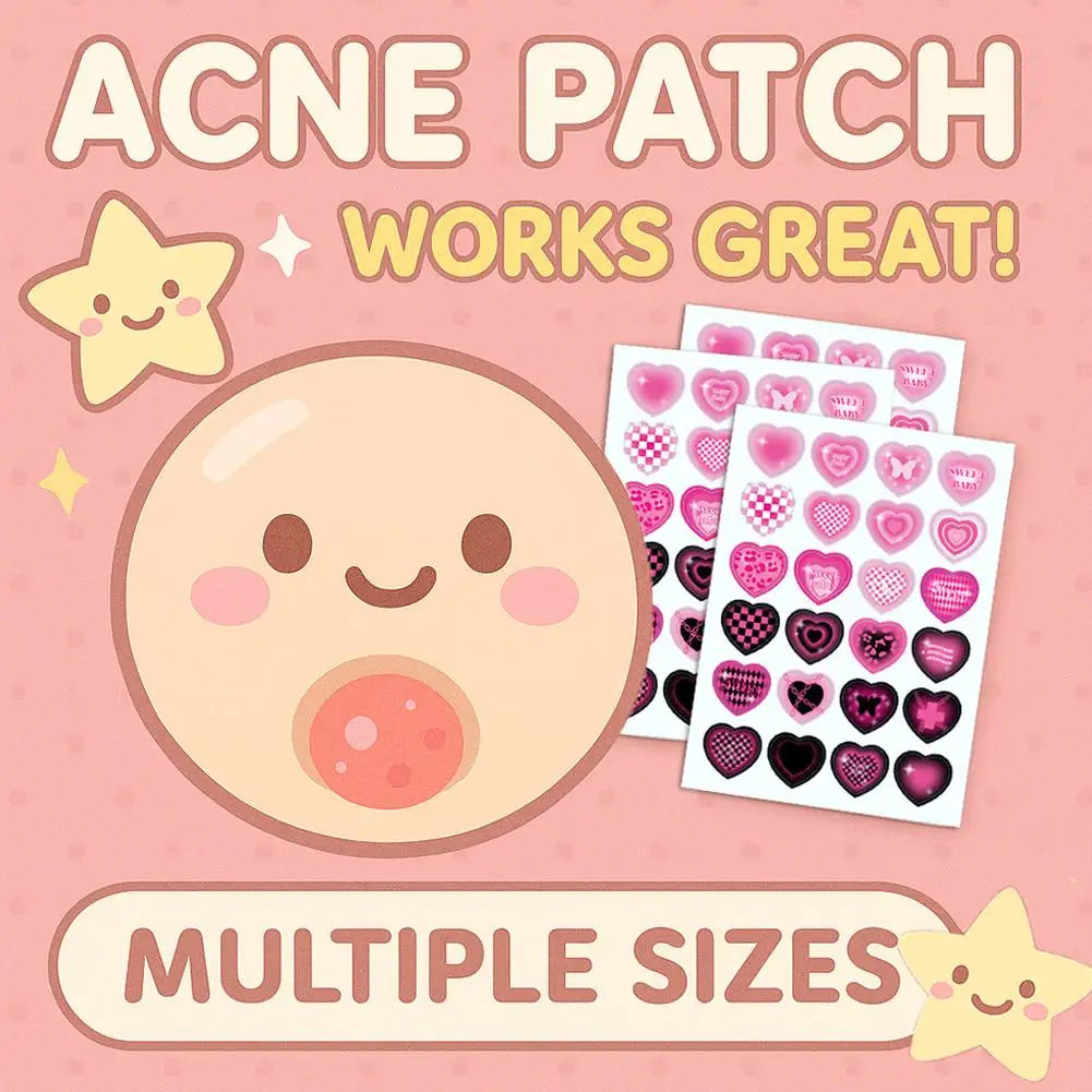 Sweet Colorful Heart Shaped Acne Patch Covers Acne Flaws Gentle And Non-irritating Sticker Ultra-thin Breathable Pimple Patches