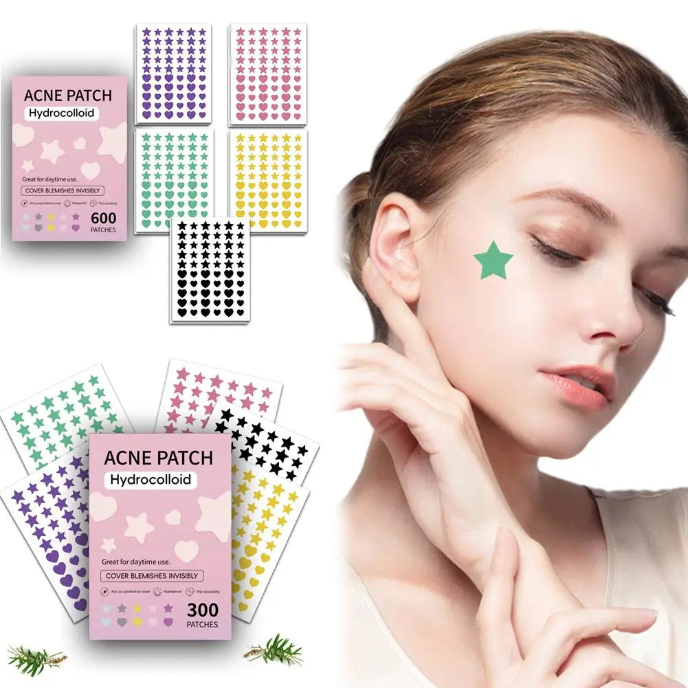Acne Dot Patches Anti-allergy Sticker Star/Heart Shaped Acne Cover Patch Invisible Healing Acne Treatment Pimple Remover