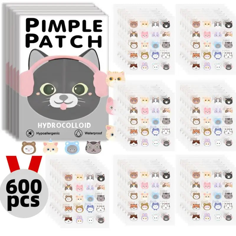 600pcs Cartoon Acne Patch Acne Concealer Treatment Removal Pimple Patch Breathable Ultra-thin Facial Acne Patches Skin Care