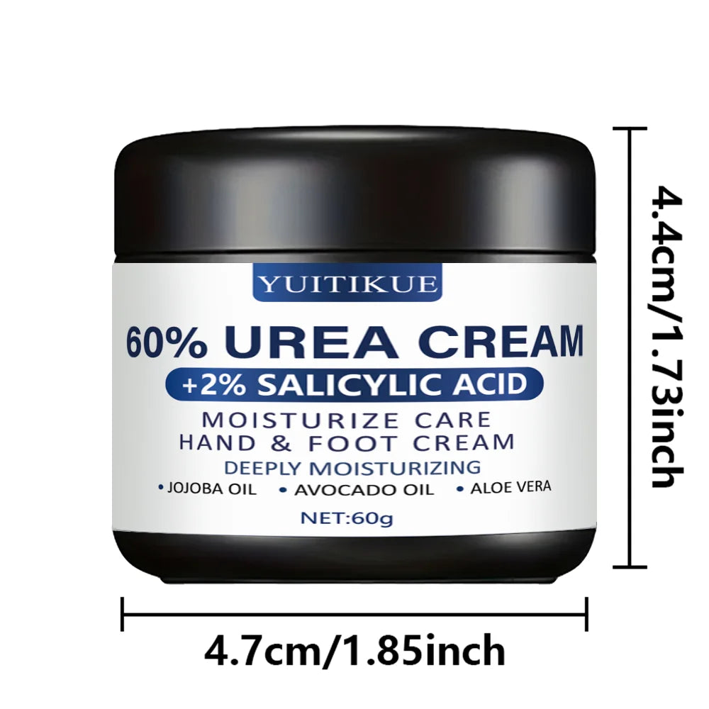 Urea Cream 60g - for Hands & Feet, Deeply Moisturizes & Softens Skin, Fast Absorption, Non-Greasy, All Skin Types